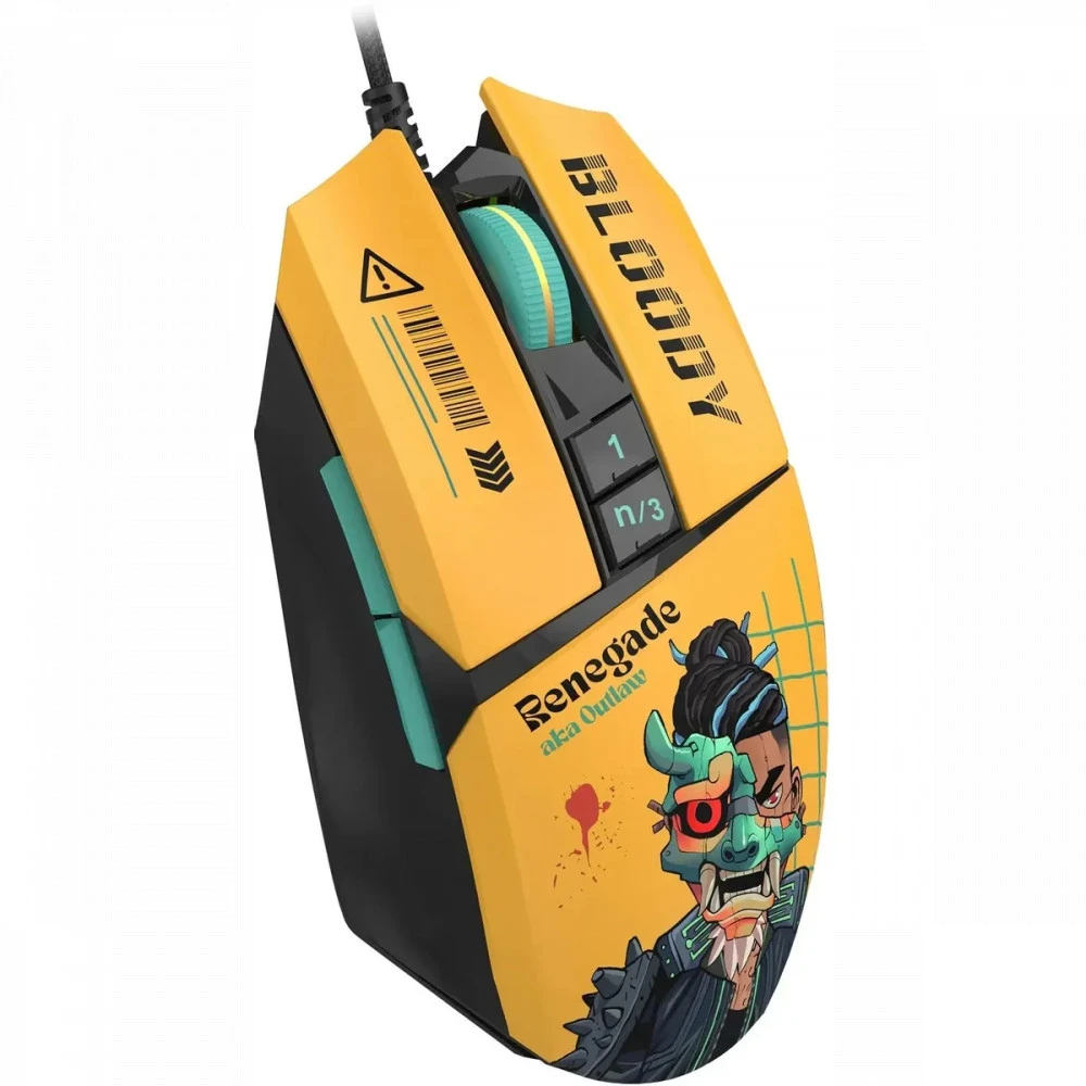Мышь Bloody W63 Max Renegade Yellow Sunset W63 MAX/ RENEGADE SUNSET ACTIVATED Игровые, Проводная