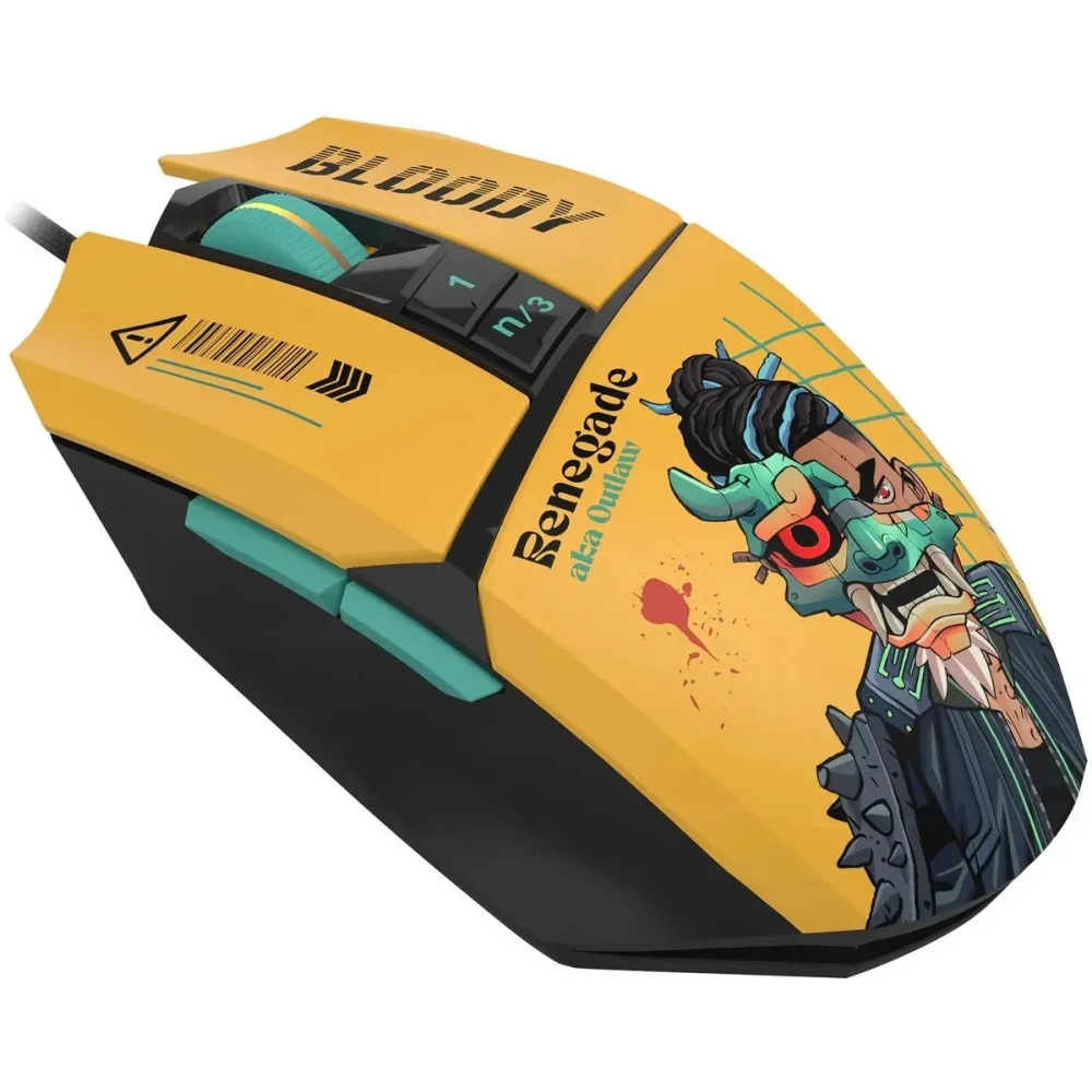 Мышь Bloody W63 Max Renegade Yellow Sunset W63 MAX/ RENEGADE SUNSET ACTIVATED Игровые, Проводная