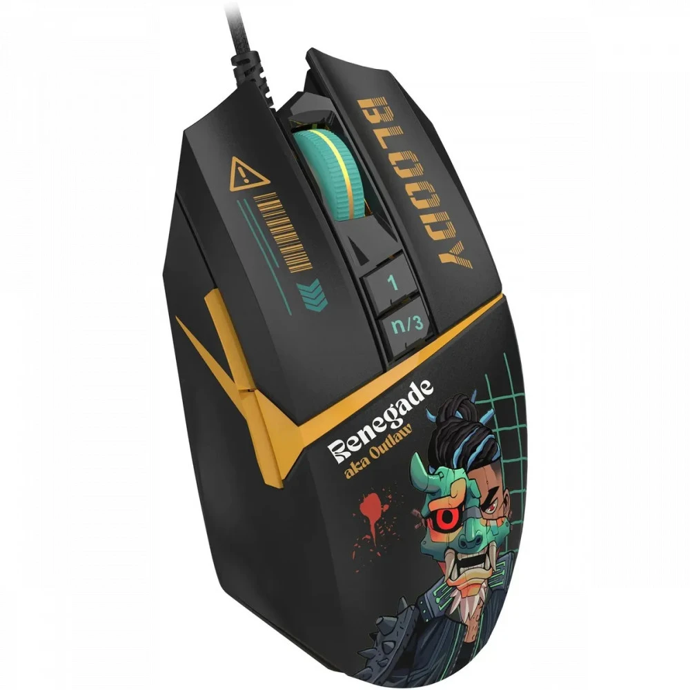 Мышь Bloody W63Max Renegade Black Midnight SAVAGE W63 MAX/ RENEGADE MIDNIGHT ACTIVATED Игровые, Проводная
