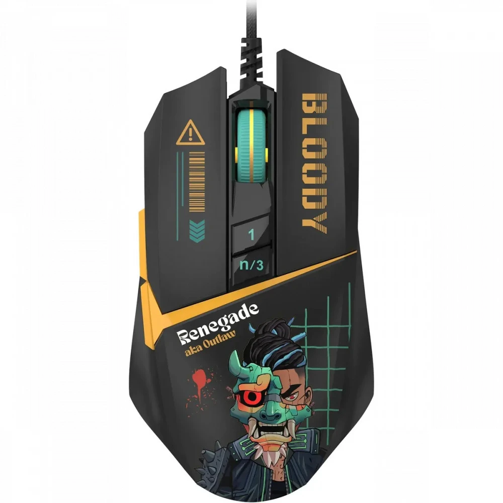 Мышь Bloody W63Max Renegade Black Midnight SAVAGE W63 MAX/ RENEGADE MIDNIGHT ACTIVATED Игровые, Проводная