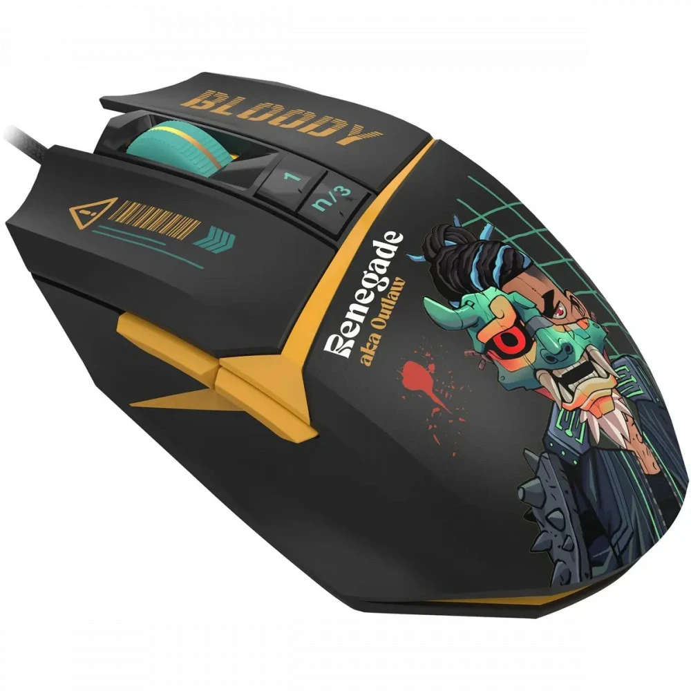 Мышь Bloody W63Max Renegade Black Midnight SAVAGE W63 MAX/ RENEGADE MIDNIGHT ACTIVATED Игровые, Проводная