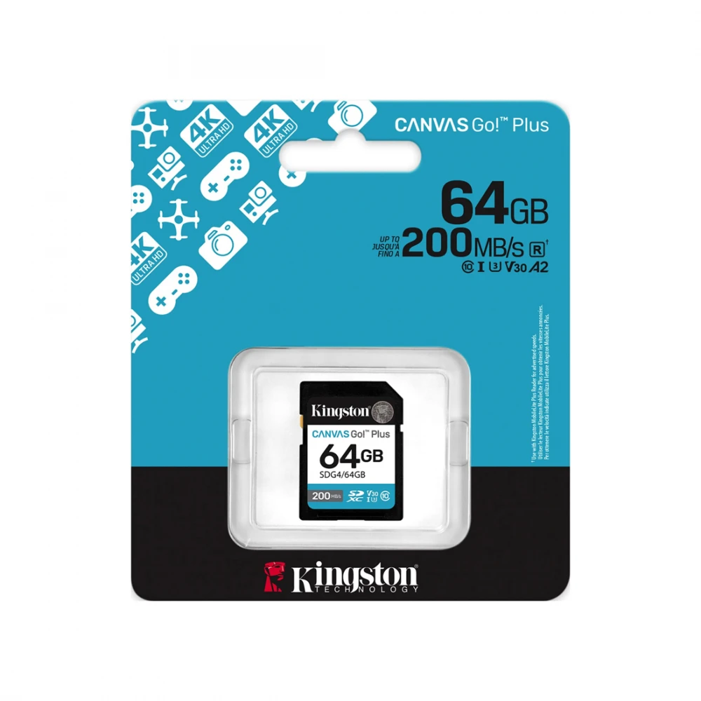 Флеш (Flash) карты Kingston Canvas Go Plus Gen4 C10 SDG4/64GB 64 ГБ