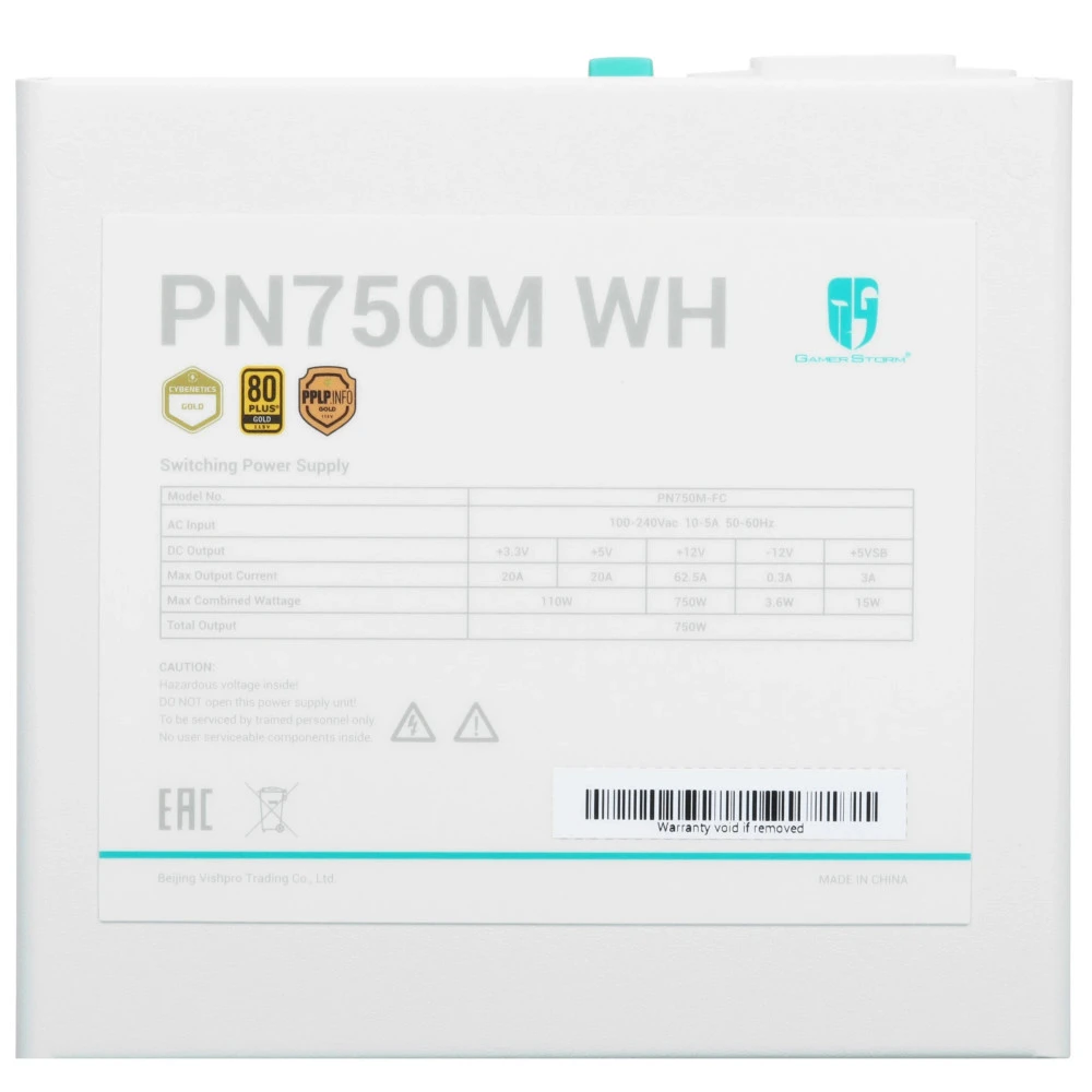 Блок питания Deepcool GAMERSTORM PN750M WH R-PN750M-FC0W-WGEU_1 750 Вт, 80+ Gold