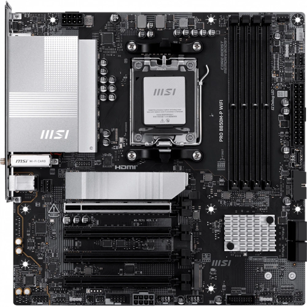 Материнская плата MSI PRO B850M-P WIFI Micro-ATX, AMD AM5