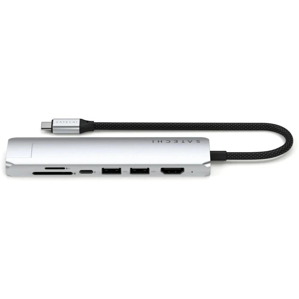 Док-станция Satechi 7-in-1 USB-C Slim Multiport Adapter with Ethernet Silver ST-P7SS