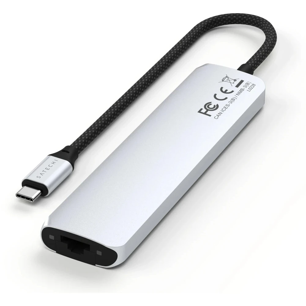 Док-станция Satechi 7-in-1 USB-C Slim Multiport Adapter with Ethernet Silver ST-P7SS
