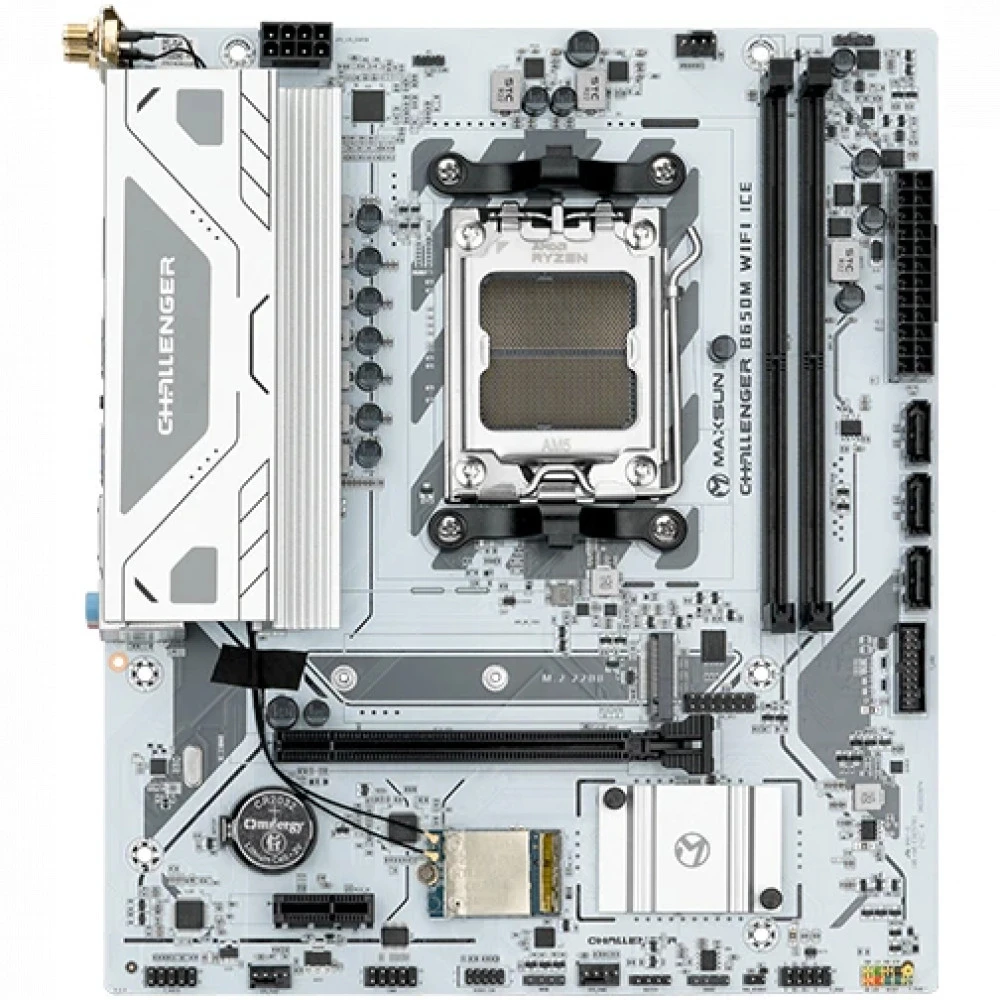 Материнская плата Maxsun Challenger B650M WIFI ICE MS-Challenger B650M WIFI ICE Micro-ATX, AMD AM5