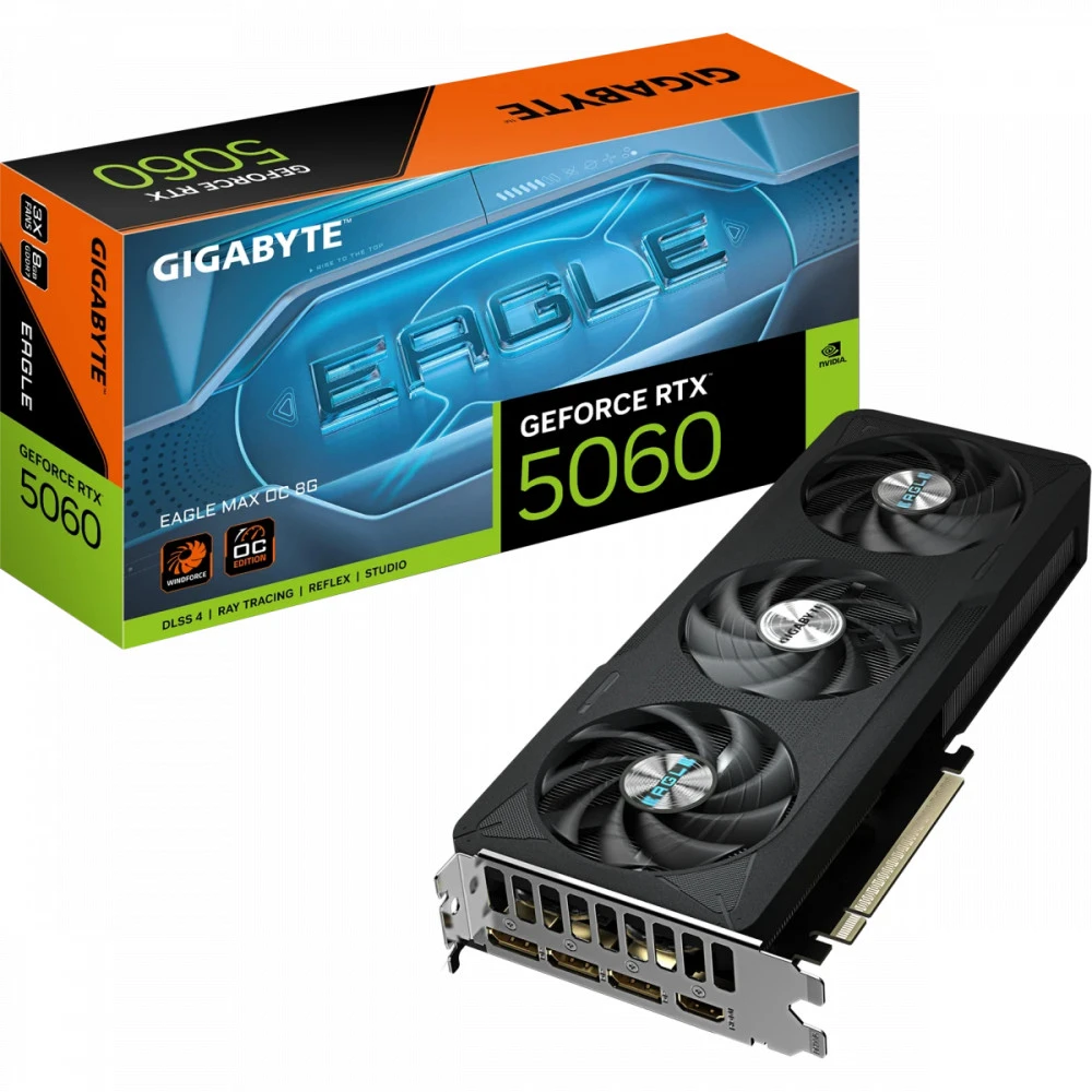 Видеокарта Gigabyte GeForce RTX 5060 EAGLE MAX OC 8Gb GV-N5060EAGLEMAX OC-8GD 8 ГБ