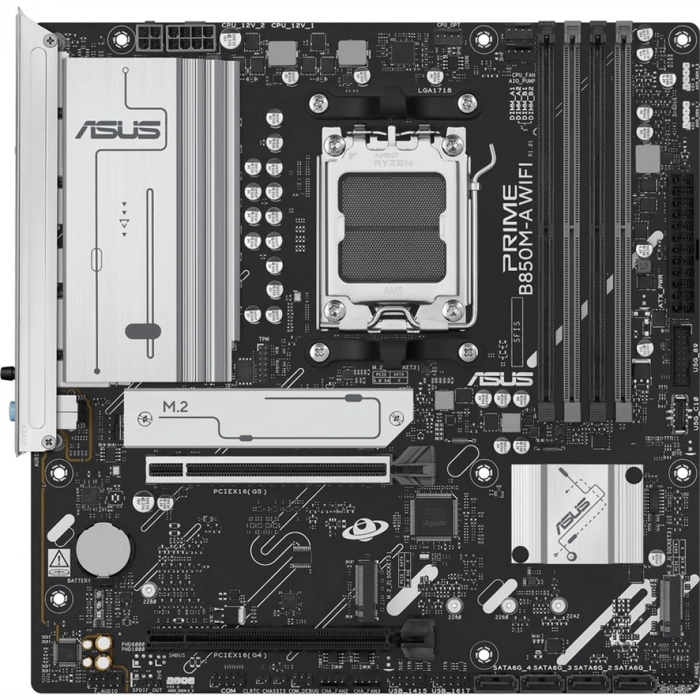 Материнская плата Asus PRIME B850M-A WIFI 90MB1LN0-M0EAY0 Micro-ATX, AMD AM5