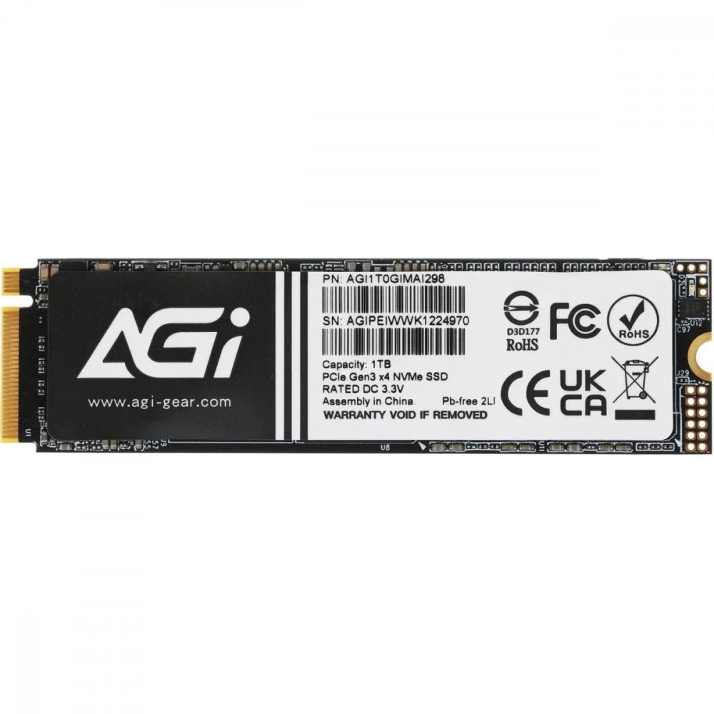 Жесткий диск AGI AI298 AGI1T0GIMAI298-CB SSD (твердотельные), 1 ТБ, M.2, PCIe