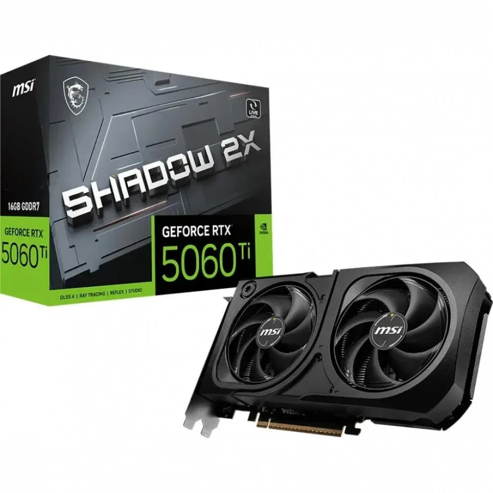 Видеокарта MSI NVIDIA GeForce RTX 5060TI RTX 5060TI 16G SHADOW 2X PLUS GeForce RTX 5060 Ti 16G SHADOW 2X PLUS 16 ГБ