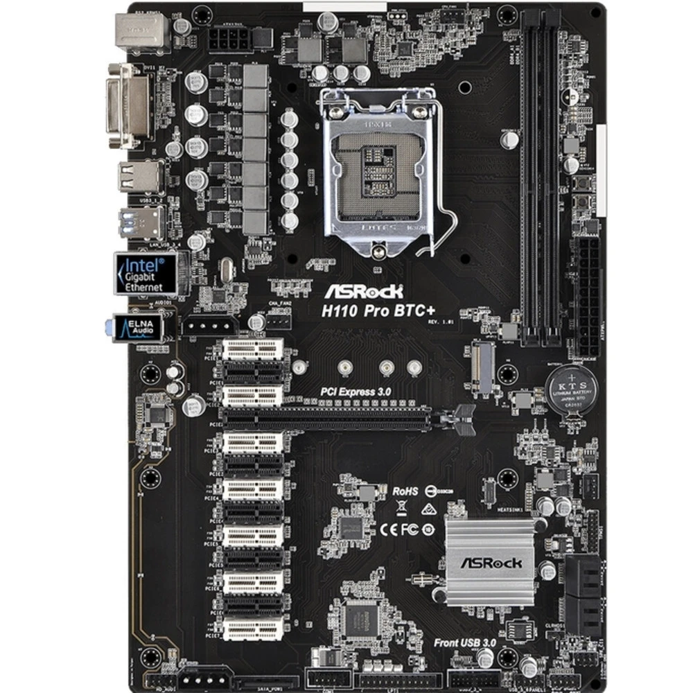 Материнская плата ASRock H110 PRO BTC+ H110PROBTC+ ATX, LGA 1151