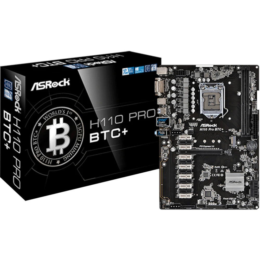 Материнская плата ASRock H110 PRO BTC+ H110PROBTC+ ATX, LGA 1151