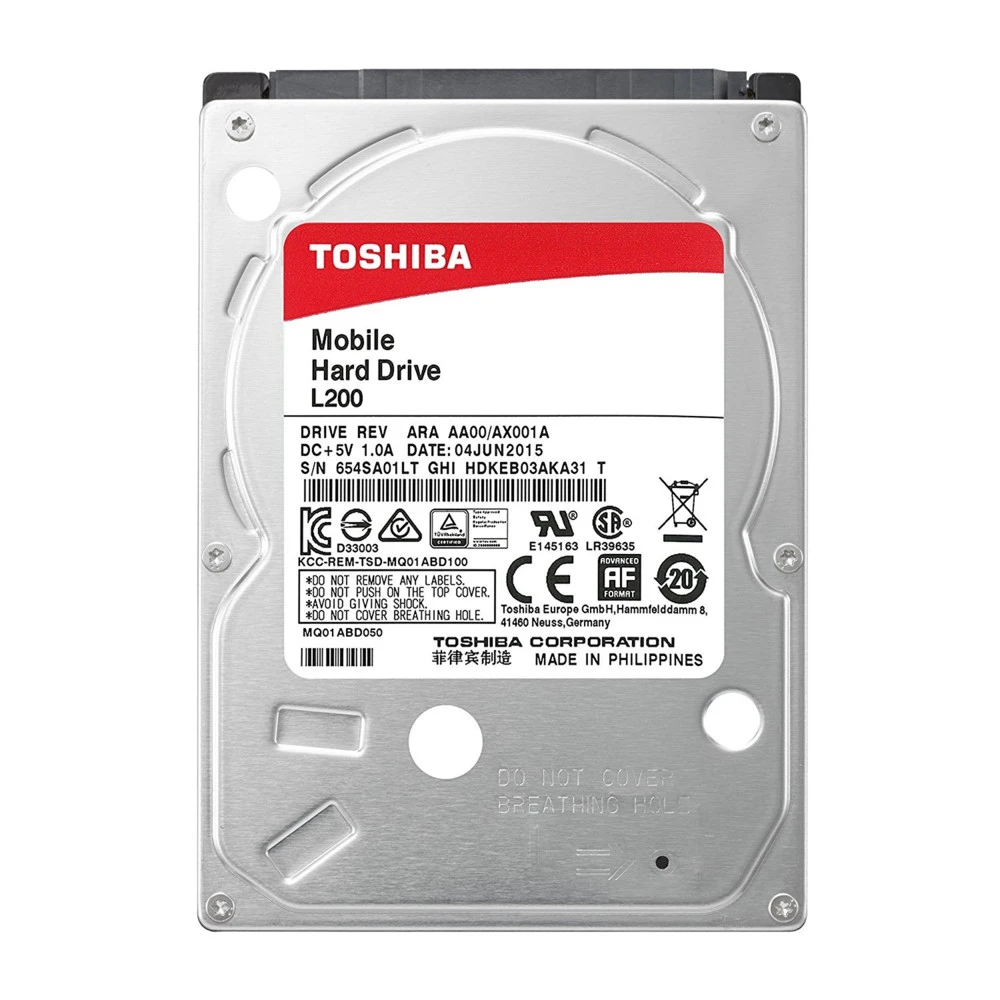 Жесткий диск Toshiba L200 HDWL110UZSVA HDD (классические), 1 ТБ, 2.5 дюйма, SATA
