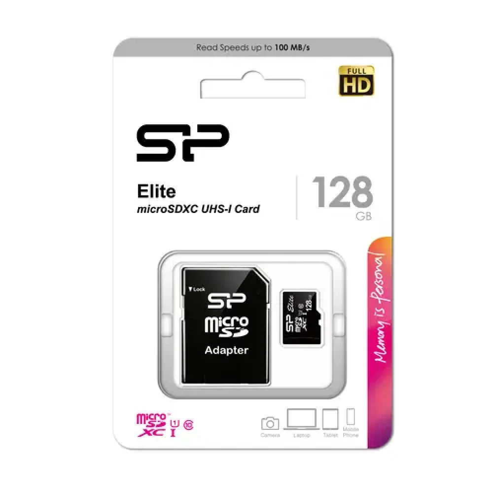 Флеш (Flash) карты Silicon Power Elite microSDXC [SP128GBSTXBU1V10SP] 128 ГБ