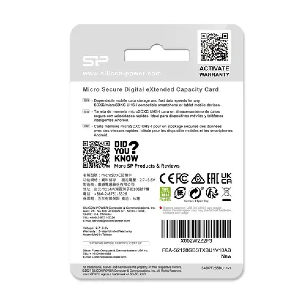 Флеш (Flash) карты Silicon Power Elite microSDXC [SP128GBSTXBU1V10SP] 128 ГБ