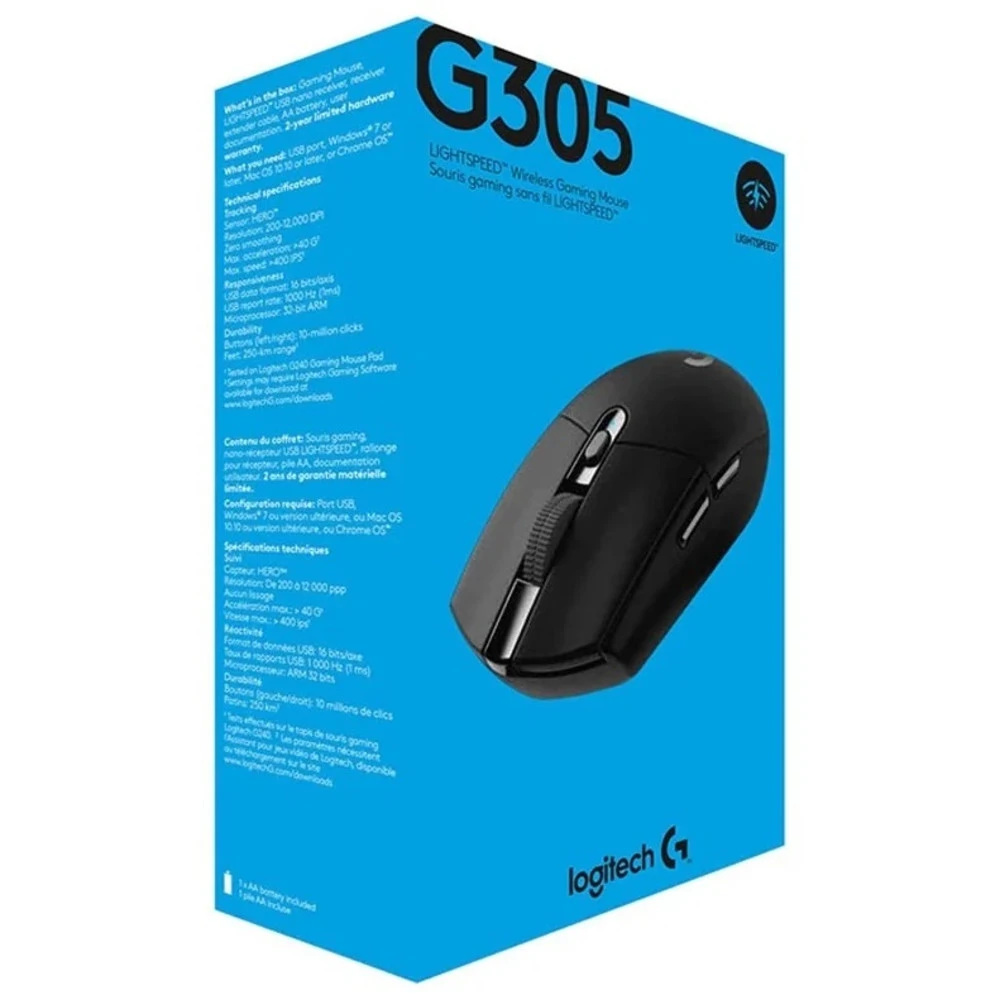 Мышь Logitech G305 LIGHTSPEED WIRELESS GAMING 910-005282 Игровые, Беспроводная