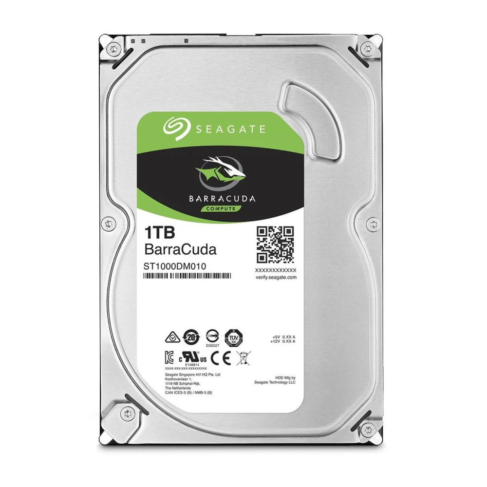 Жесткий диск Seagate BarraCuda 1TB SATA 3.5" 7200rpm 64Mb ST1000DM010 HDD (классические), 1 ТБ, 3.5 дюйма, SATA