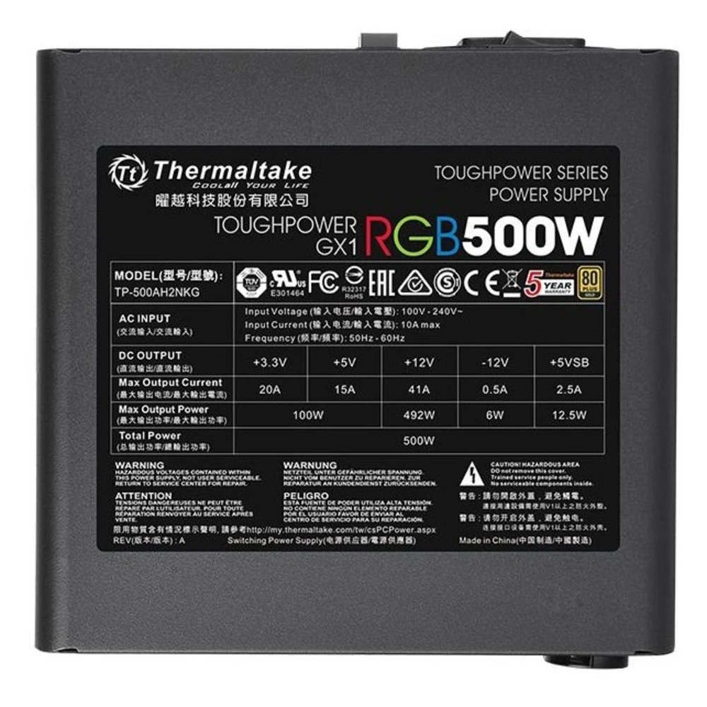 Блок питания Thermaltake Toughpower GX1 RGB 500W Gold PS-TPD-0500NHFAGE-1 500 Вт