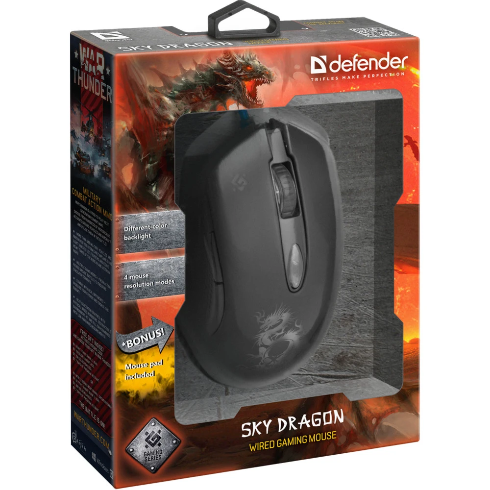 Мышь Defender SKY DRAGON GM-090L 52090 Игровые, Проводная