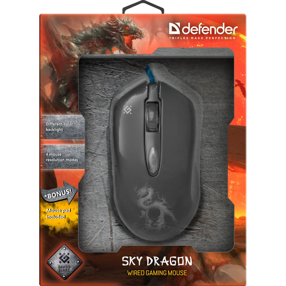 Мышь Defender SKY DRAGON GM-090L 52090 Игровые, Проводная