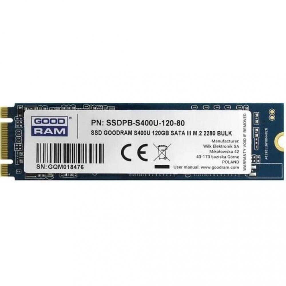 Жесткий диск GoodRam SSD S400U 120GB SATA III M.2 2280 RETAIL SSDPR-S400U-120-80 SSD (твердотельные), 120 ГБ, M.2, SATA