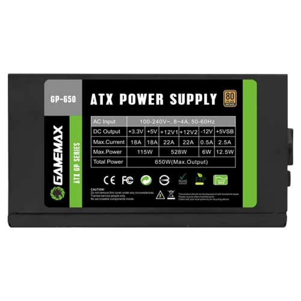 Блок питания GameMax GP-650 650 Вт, 80+ Bronze