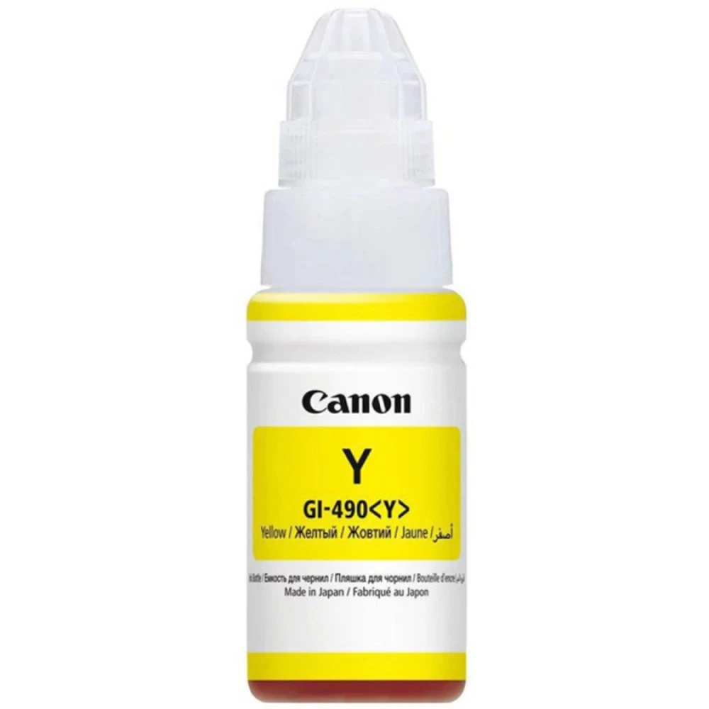 Струйный картридж Canon Чернила GI-490Y PIXMA G1400/2400/3400 жёлтые 0666C001