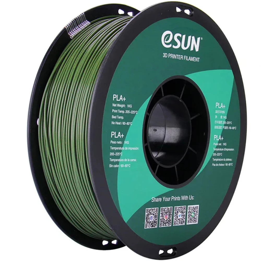 Расходный материалы для 3D-печати ESUN Катушка пластика PLA+ 1.75 мм 1кг. Olive Green PLA+175OG1