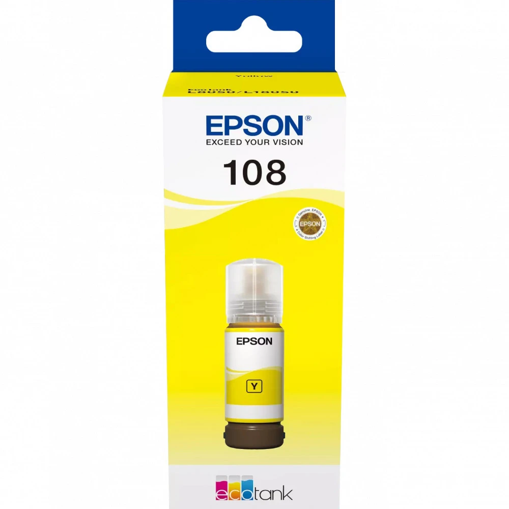 Струйный картридж Epson T09C 108 с желтыми чернилами для L8050/L18050 70 мл C13T09C44A