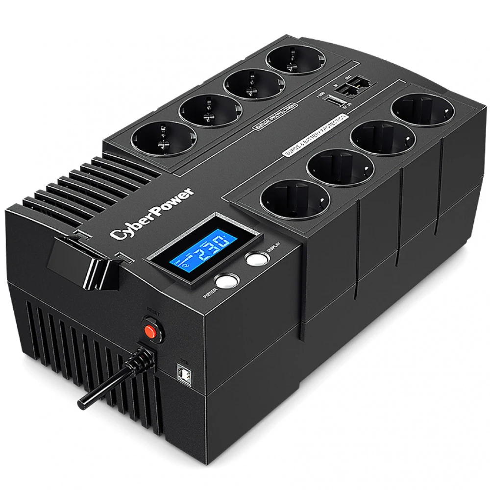 Источник бесперебойного питания CyberPower BR1200ELCD Линейно-интерактивные, Напольный (Tower), 1200 ВА, 720 Вт
