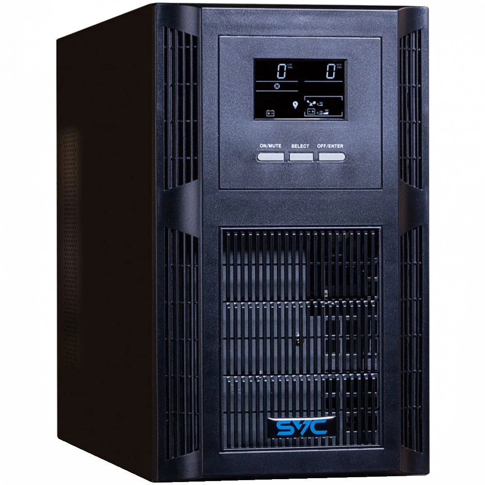 Источник бесперебойного питания SVC PT-3K-LCD Двойное преобразование (On-Line), Напольный (Tower), 3000 ВА, 2400 Вт