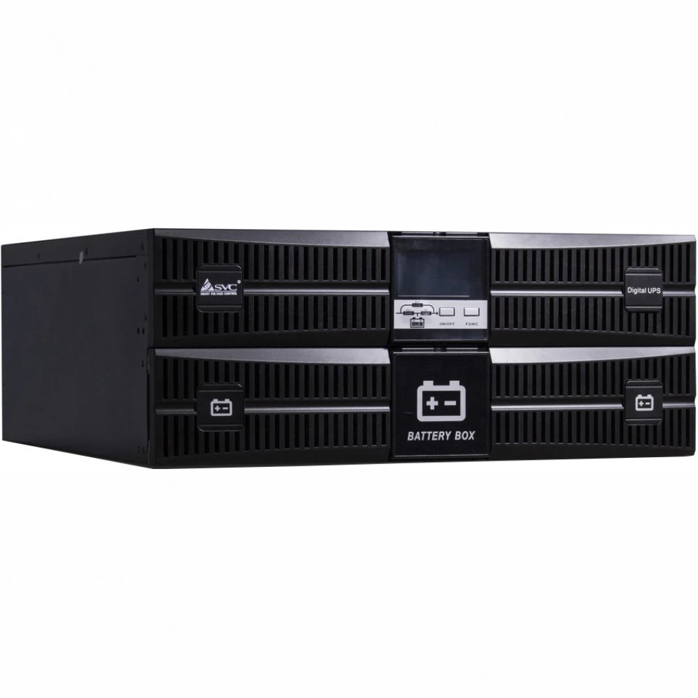 Источник бесперебойного питания SVC RT-3KL-LCD Двойное преобразование (On-Line), Стоечный (Rack), 3000 ВА, 2700 Вт