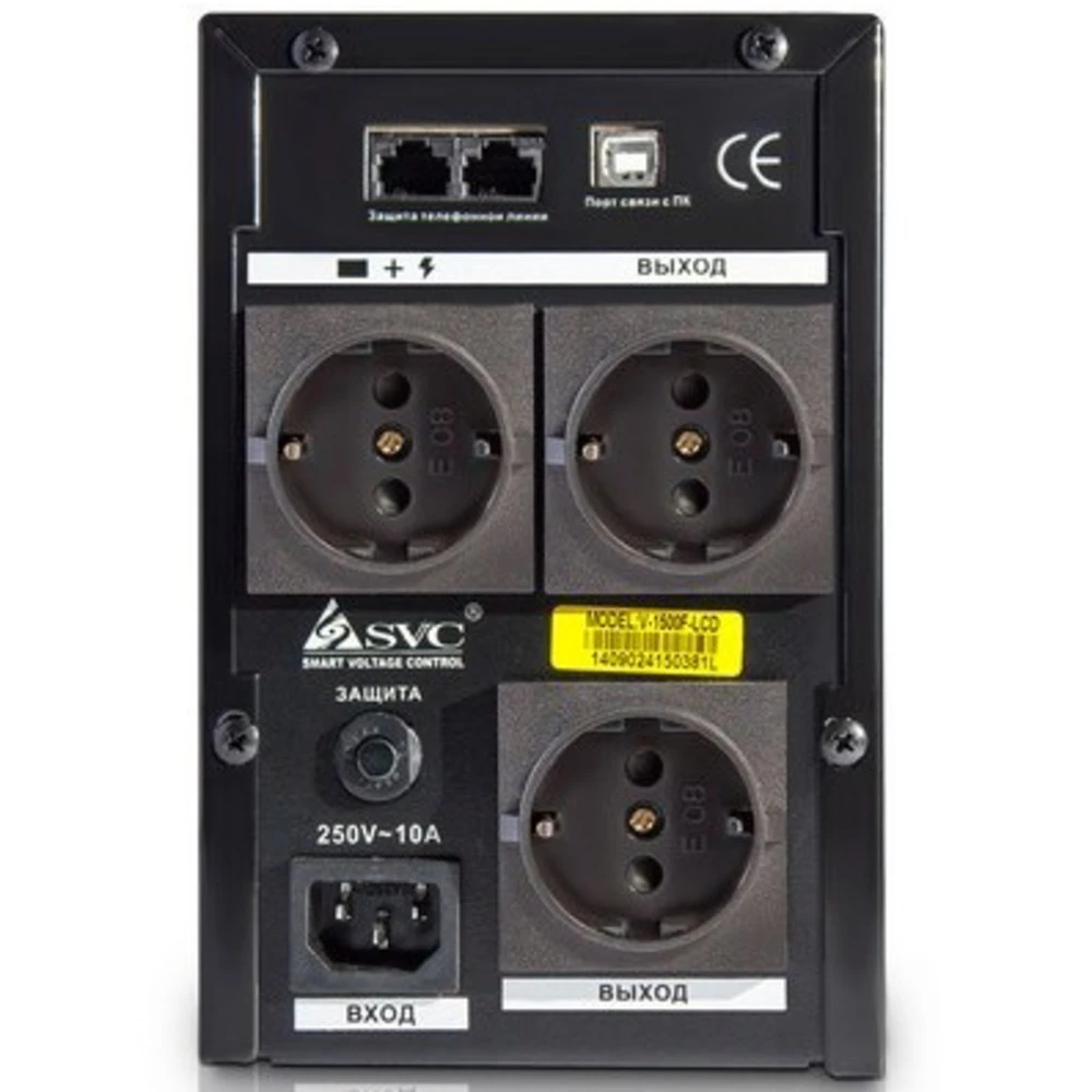 Источник бесперебойного питания SVC V-1500-F-LCD Линейно-интерактивные, Напольный (Tower), 1500 ВА, 900 Вт