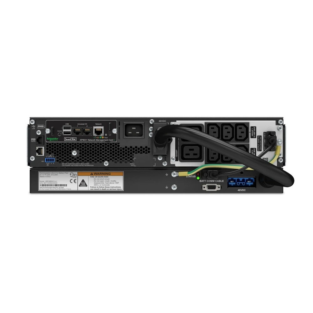 Источник бесперебойного питания APC SMART-UPS SRT 2200 ВА SRTL2200RMXLI Двойное преобразование (On-Line), Стоечный (Rack), 2200 ВА, 1980 Вт