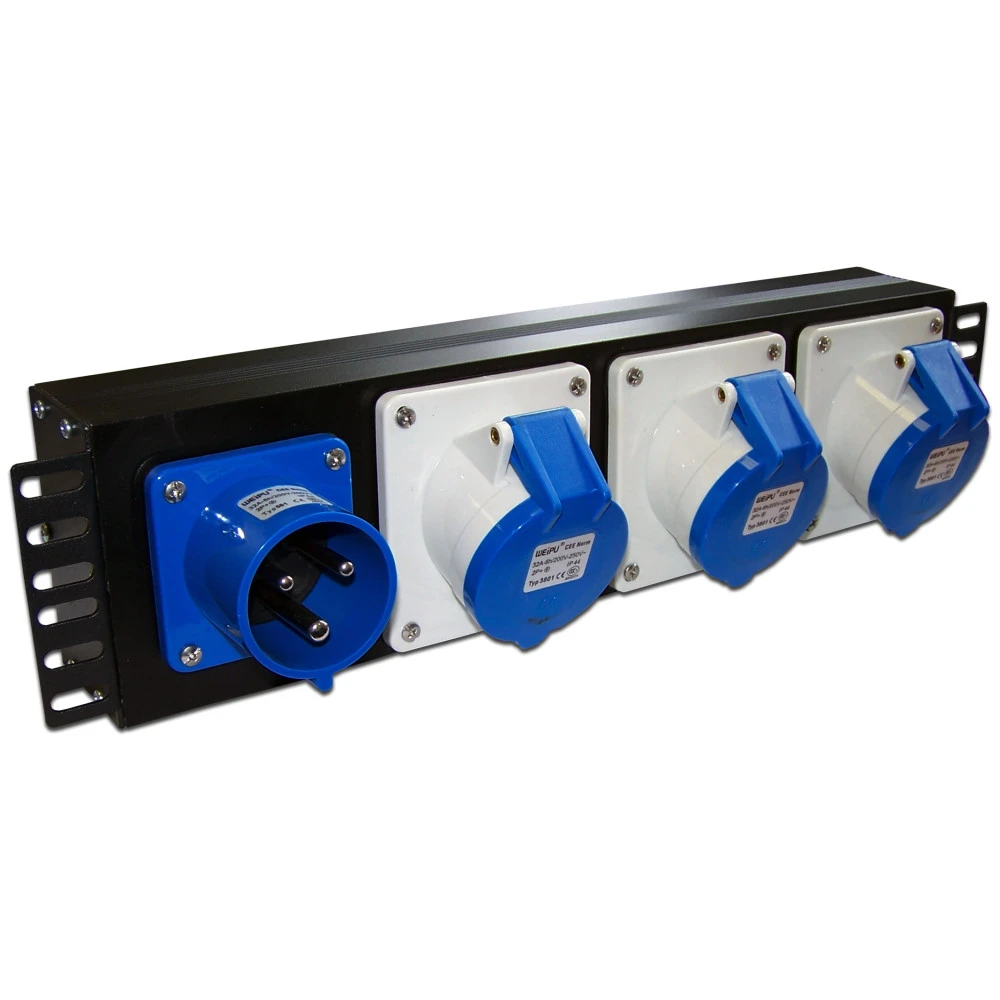 Сетевой фильтр LANMASTER Блок розеток 19" однофазный, 1х3 IEC309, 32A 250V TWT-PDU-32AI9-1P