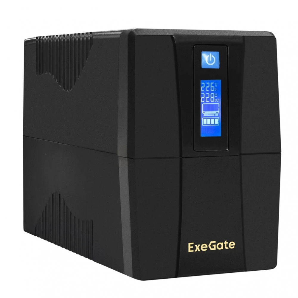 Источник бесперебойного питания ExeGate ULB-650.LCD.AVR.2SH EP285568RUS Линейно-интерактивные, Напольный (Tower), 650 ВА, 360 Вт