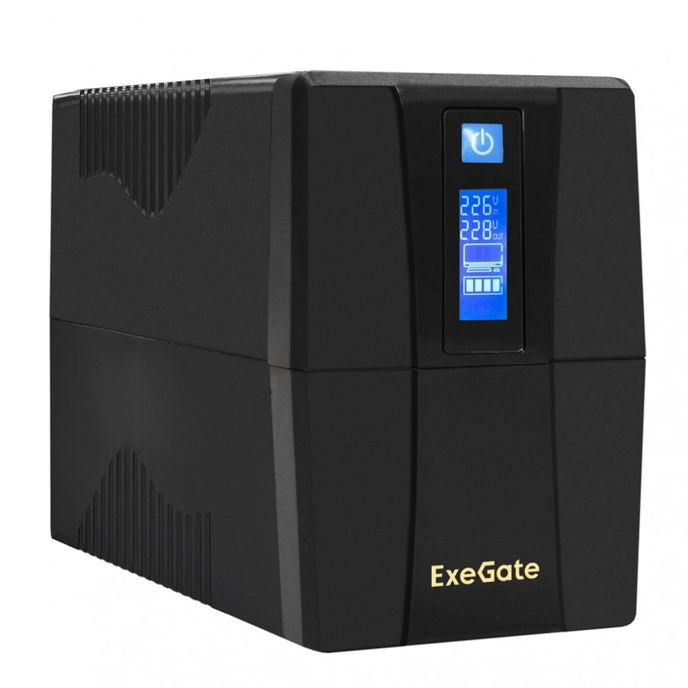 Источник бесперебойного питания ExeGate ULB-800.LCD.AVR.4C13.RJ.USB EP285562RUS Линейно-интерактивные, Напольный (Tower), 800 ВА, 480 Вт
