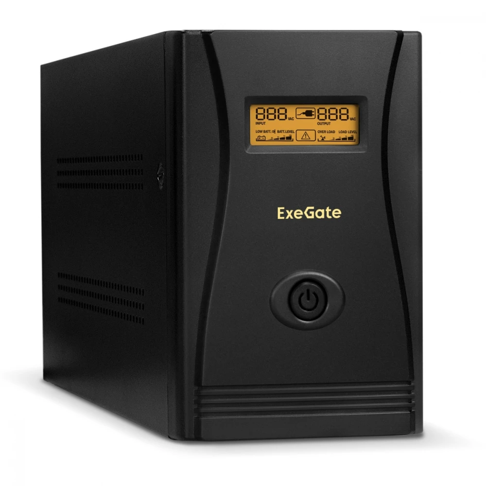Источник бесперебойного питания ExeGate SpecialPro Smart LLB-1000.LCD.AVR.4SH.RJ EP285487RUS Линейно-интерактивные, Напольный (Tower), 1000 ВА, 650 Вт