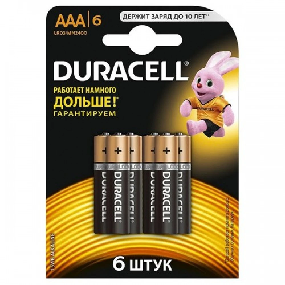 Батарейка Duracell LR03-6BL BASIC MN2400 5000394107472