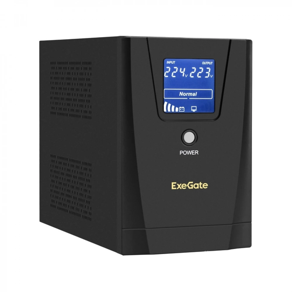 Источник бесперебойного питания ExeGate LLB-1200.LCD.AVR.2SH.3C13 Линейно-интерактивные, Напольный (Tower), 1200 ВА, 750 Вт