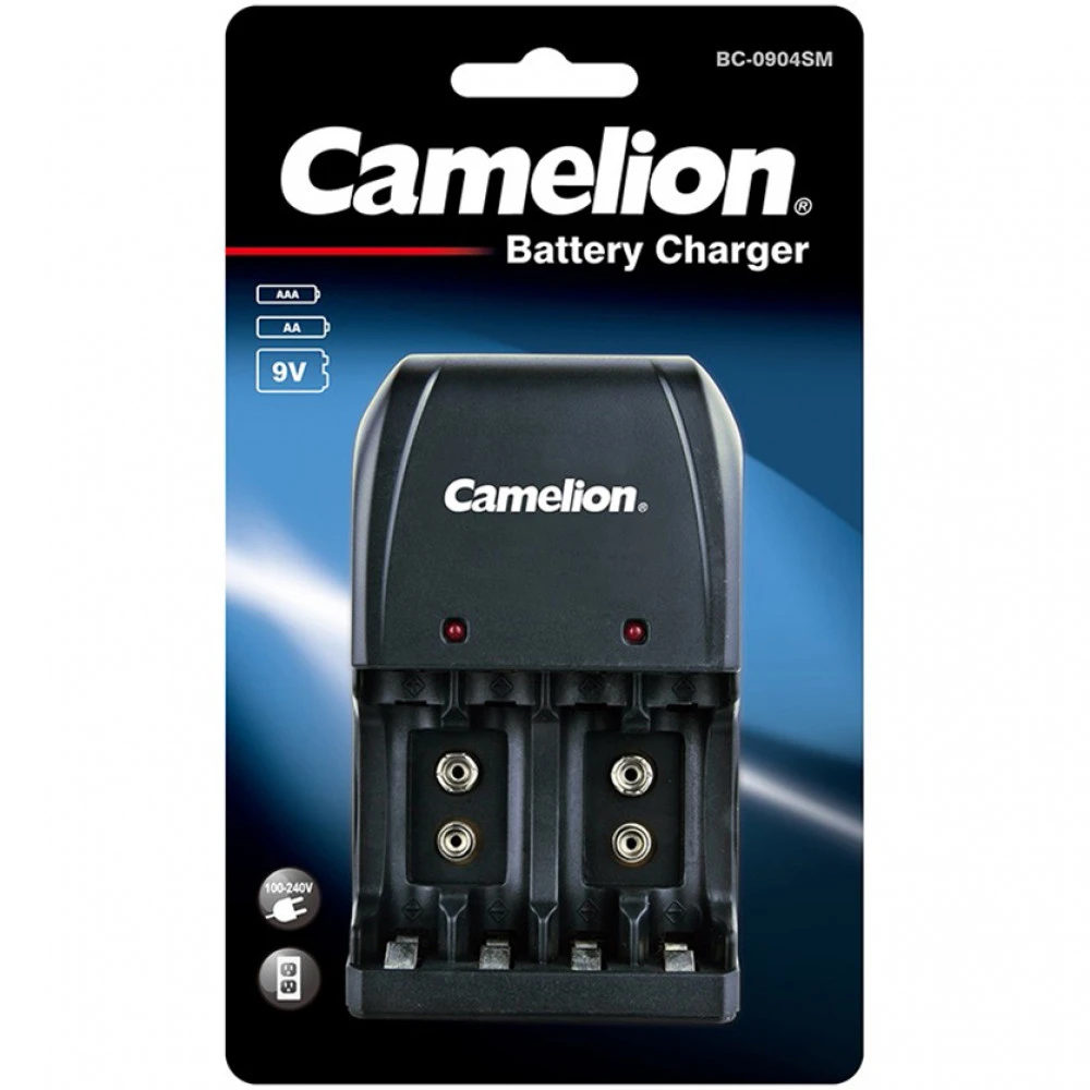 Батарейка CAMELION Зарядное устройство BC-0904SM-TUV-0 2*AAA/2*AA/2*9V