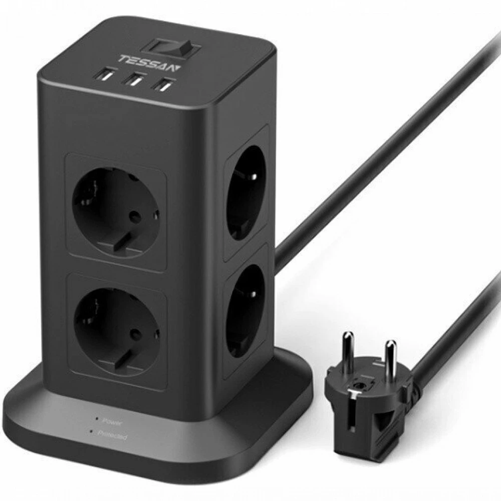 Сетевой фильтр Tessan TPS03-DE Black