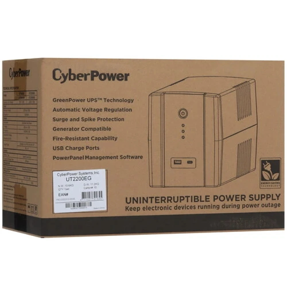 Источник бесперебойного питания CyberPower UT2200EG Линейно-интерактивные, Напольный (Tower), 2200 ВА, 1320 Вт