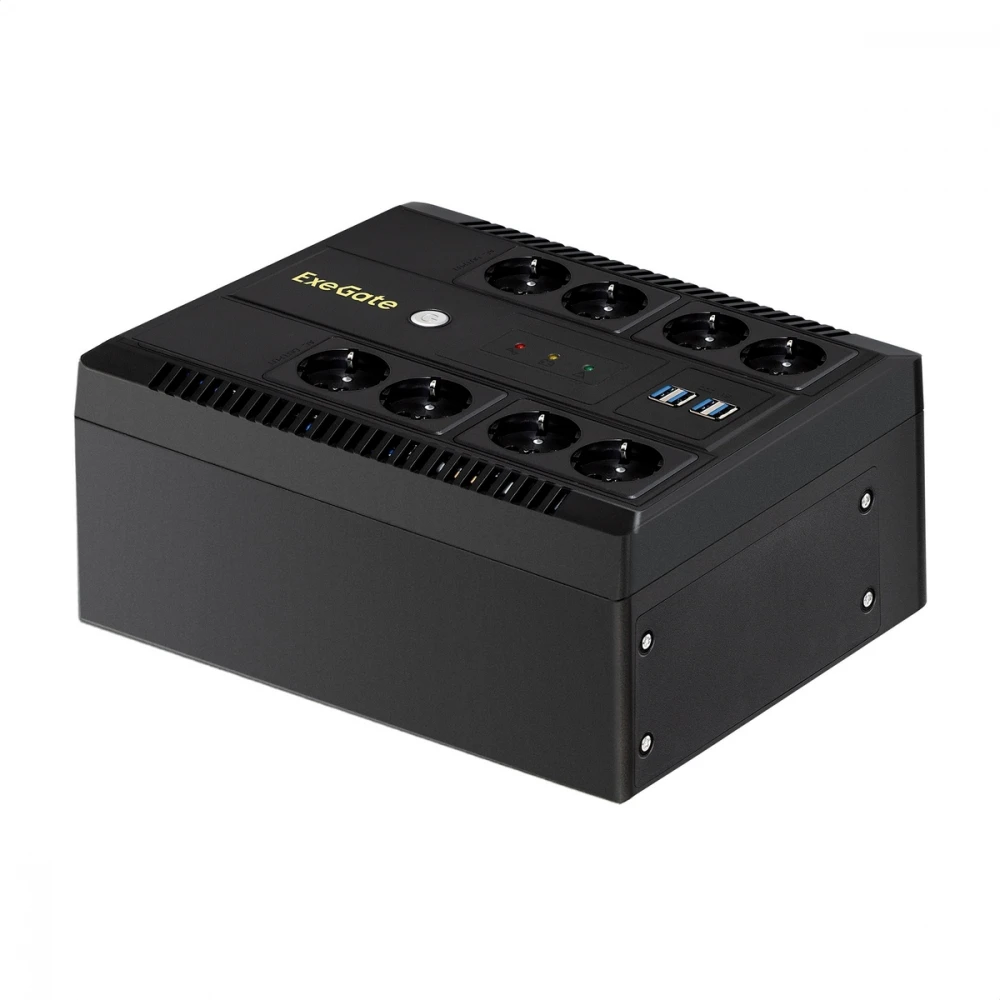 Источник бесперебойного питания ExeGate NEO Smart LHB-650.LCD.AVR.8SH.CH.RJ.USB EX295013RUS Линейно-интерактивные, Напольный (Tower), 650 ВА, 390 Вт