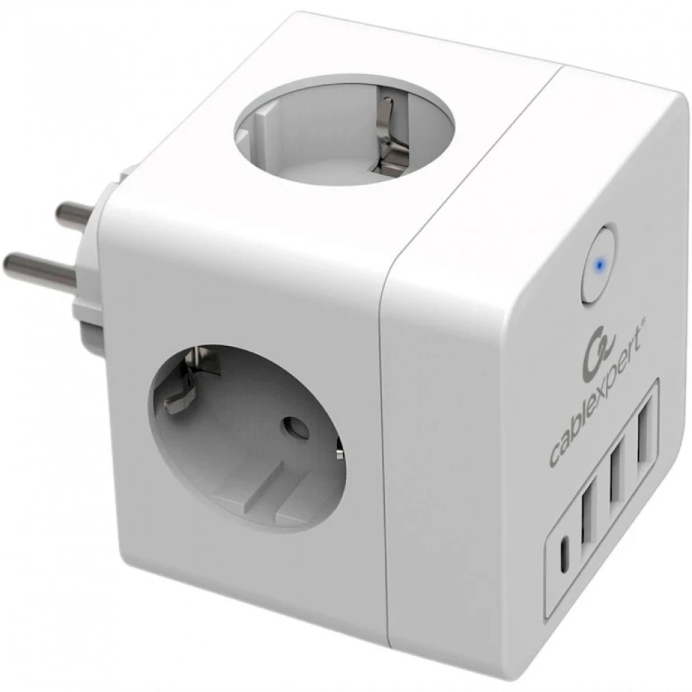 Сетевой фильтр Cablexpert CUBE-4-CU3-W