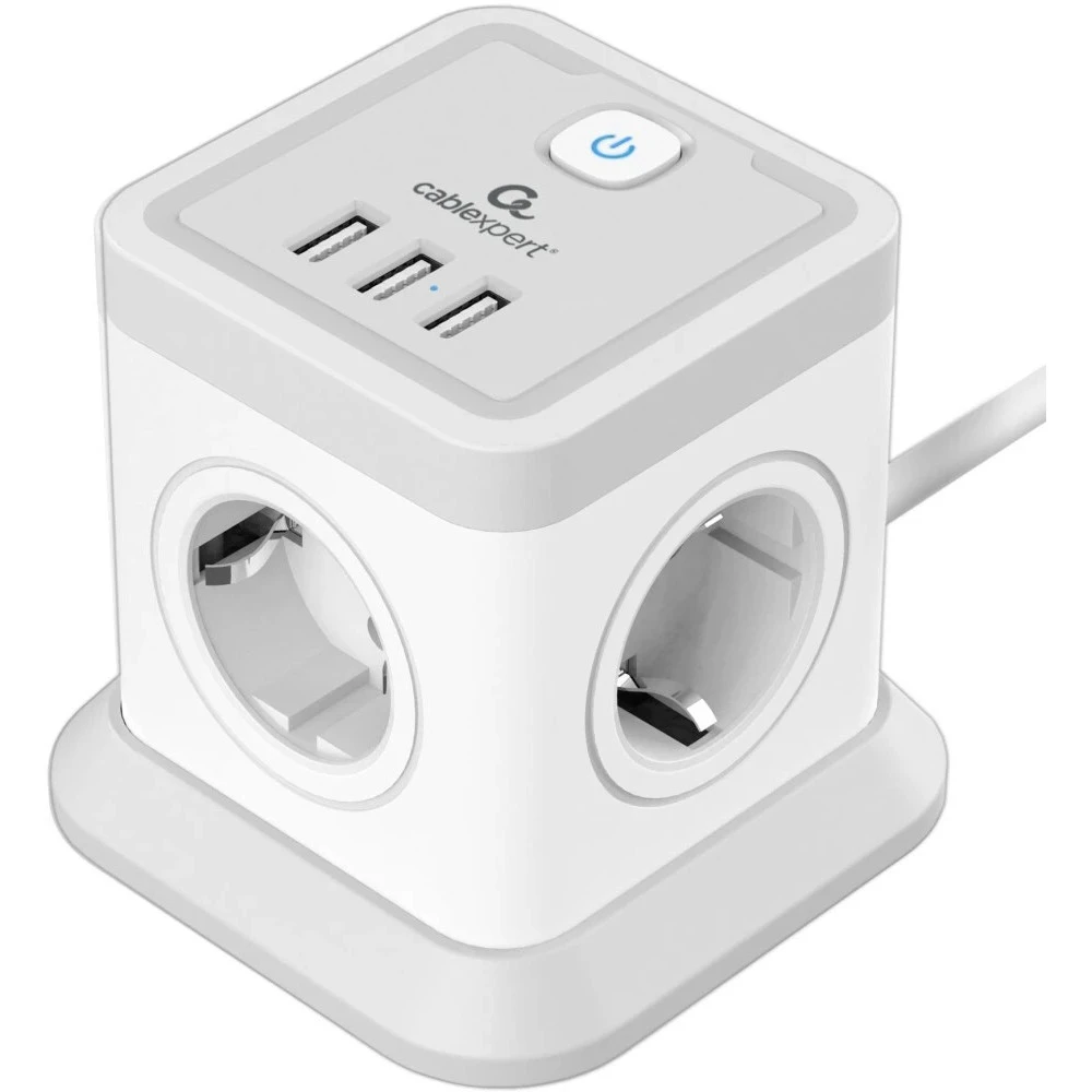 Сетевой фильтр Cablexpert TWR-4-U3-W-3