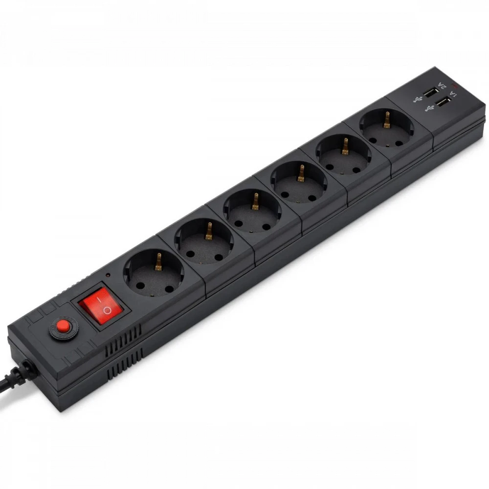 Сетевой фильтр Buro BU-SP1.8_USB_2A-B