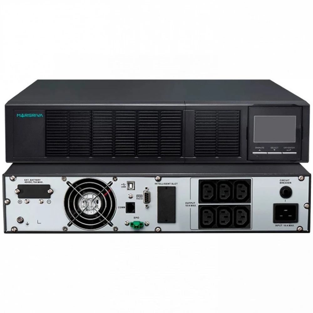 Источник бесперебойного питания MARSRIVA MR-UL1KRT-H 31059741 Двойное преобразование (On-Line), Стоечный (Rack), 1000 ВА, 900 Вт