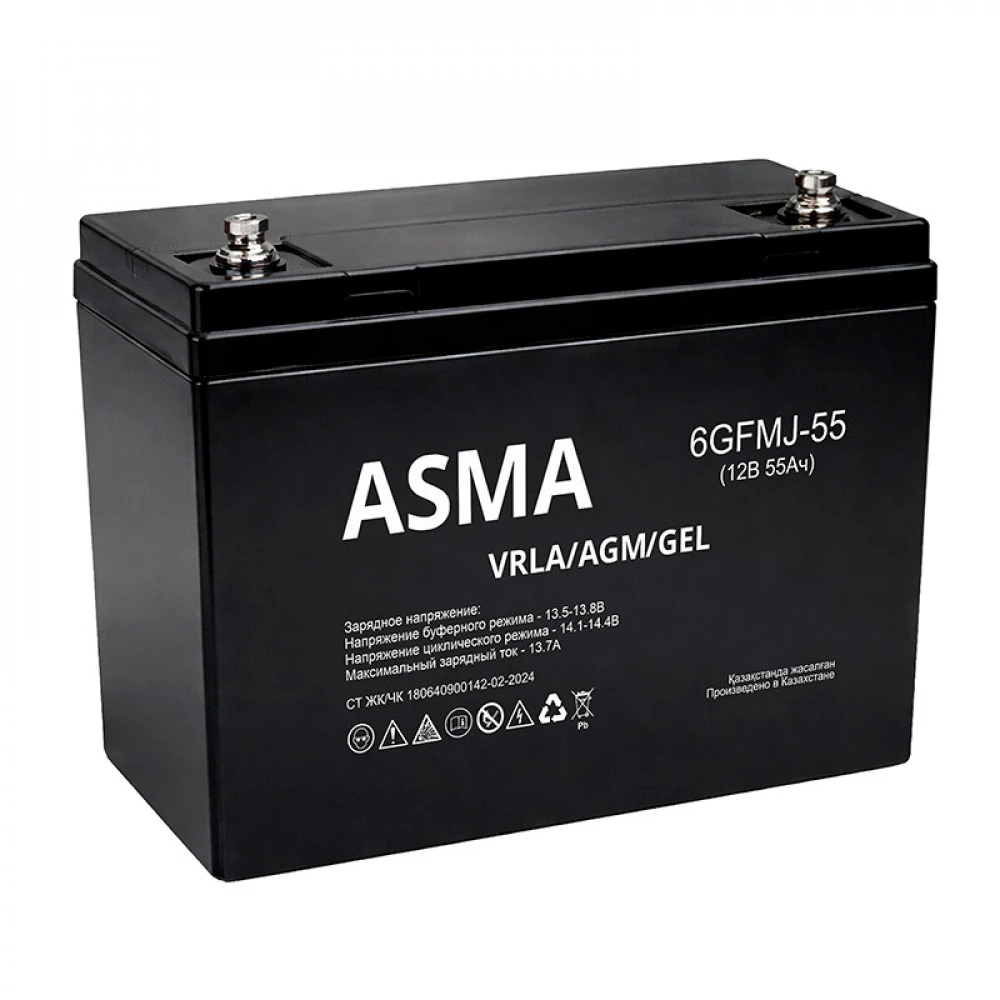 Сменные аккумуляторы АКБ для ИБП Asma 6GFM-55 GEL 12 В